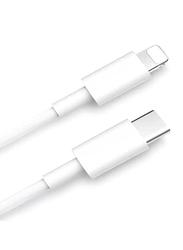 Gennext 1-Meters Fast Charging Cable, MFI Certified USB Type-C to Lightning Cable, for iPhone 13 Pro Max/12/11 Pro/X/8 Plus/AirPods Pro, 20W, White