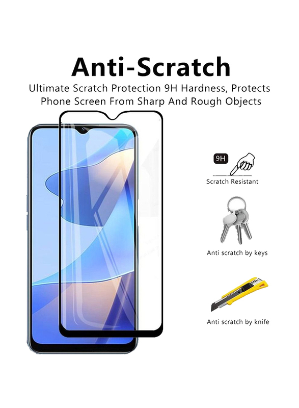 Oppo A55s 9H Full Coverage Tempered Glass Screen Protector, Clear