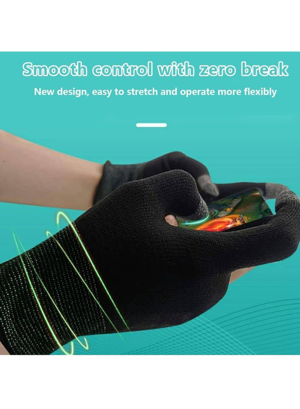 Gennext Gaming Gloves Gaming Finger Sleeves Anti-Sweat Breathable Thumb Sleeves for PUBG Mobile Phone Games Accessories, Black