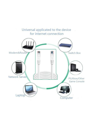 Gennext 10-Meters Full Copper Cat 6 Gigabit Ethernet Cable, Cat6 Gigabit Ethernet Adapter to Ethernet for Networking Devices, White