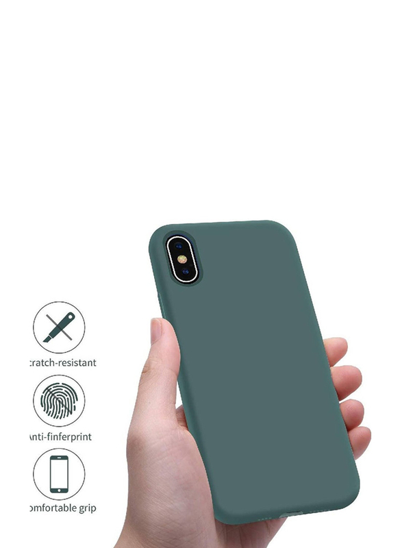 Gennext Apple iPhone XS Max Full Body Protection Anti-Scratch Shockproof Ultra Slim Fit Liquid Silicone Gel Mobile Phone Case Cover, Green