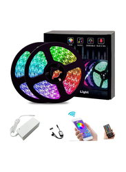 Gennext LED Strip 15M RGB Rope Lights Colour Changing with Bluetooth Controller, Multicolour