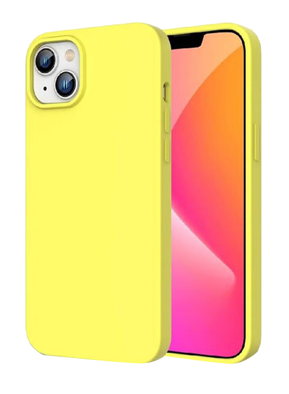 Apple iPhone 14 Plus Soft Silicone Anti-Scratch Gel Rubber Shockproof Protective Mobile Phone Case Cover, Yellow