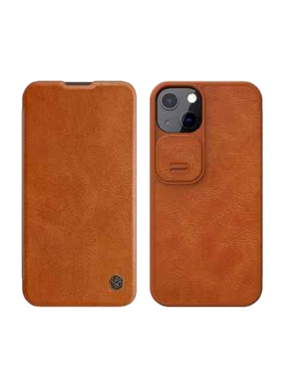 

Nillkin Apple iPhone 14 Leather Shockproof Mobile Phone Case Cover with Wallet Card Holder, Brown