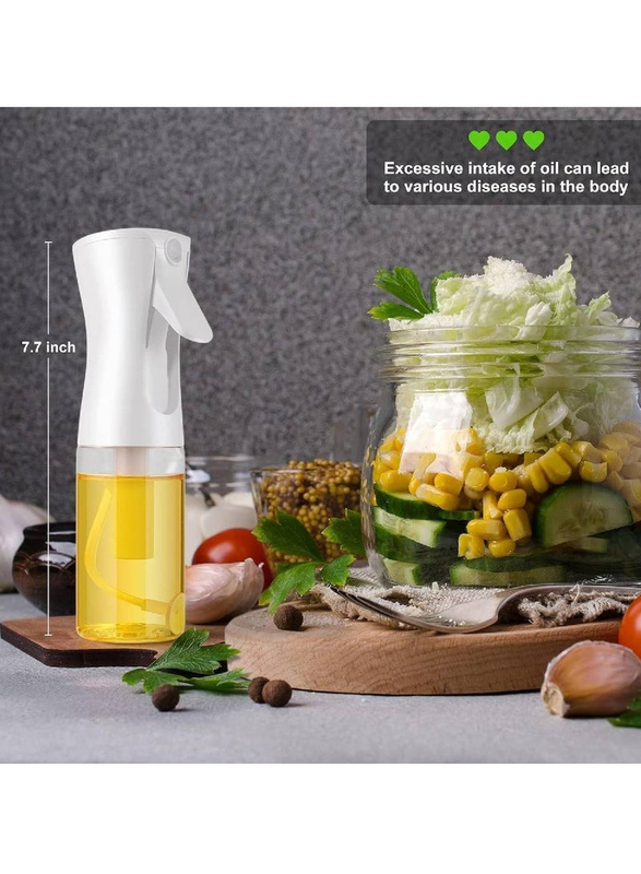 Gennext 200ml Cooking Oil Sprayer for Air Fryer, Salad Making, Baking, Frying & BBQ, White