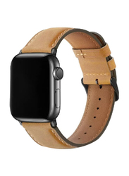 Gennext Replacement Genuine Leather Band for Apple Watch Series 8/7/SE/6/5//4/3/2/1, Brown