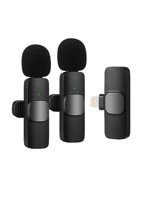 

Gennext Wireless Lavalier Plug-Play Microphone for iPhone/iPad Recording/Live Stream/YouTube/TikTok/Facebook/Noise Reduction Auto-Sync, Black
