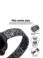 Gennext Slim Jewellery Bling Band Diamond Rhinestone Bracelet for Apple Watch Series SE 7/6/5/4/3/2/1 41mm/40mm/38mm, Black