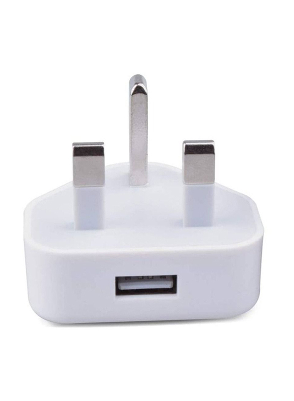 3-Pin USB Port Adapter Charger, White