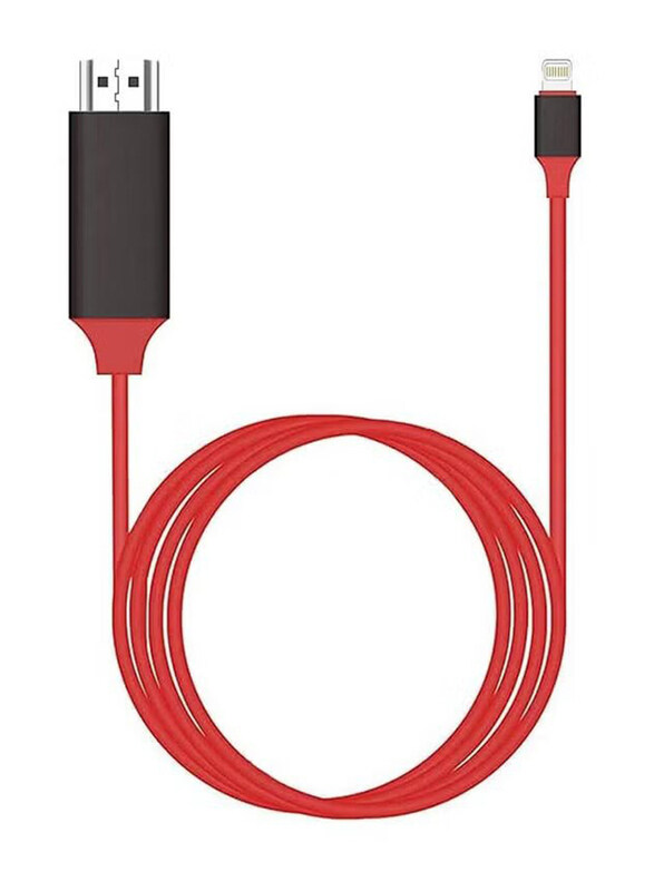 

Gennext One Size Lightning 2K HD TV Cable Adapter, HDMI to Lightning for Apple iPhone and iPad, Red