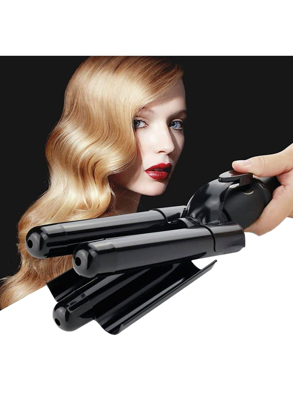 Gennext Three Barrel Curling Iron Wand Hair Culer Hair, Wave Hair, Black