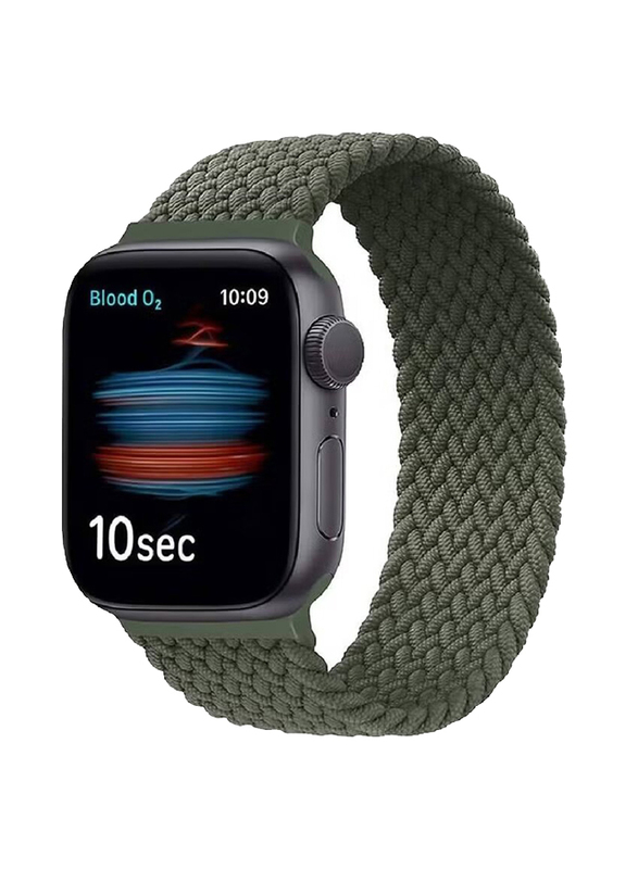 Gennext Elastic Nylon Braided Solo Loop Straps Watch Band for Apple Watch Series 1/2/3/4/5/6/7/SE with 44mm 42mm, Mint Green