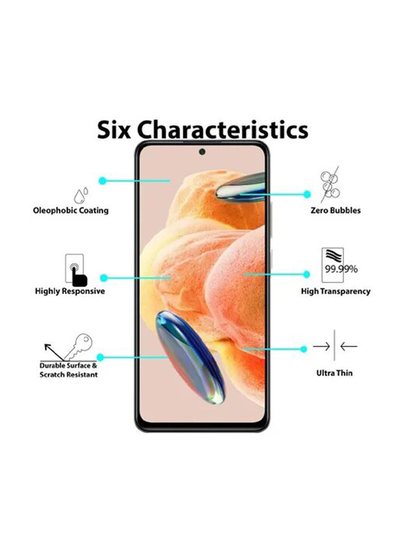 Gennext Xiaomi Redmi Note 13 Bubble Free, Anti-Scratch, Anti-Fingerprint, 9H Hardness Tempered Glass Screen Protector, Clear