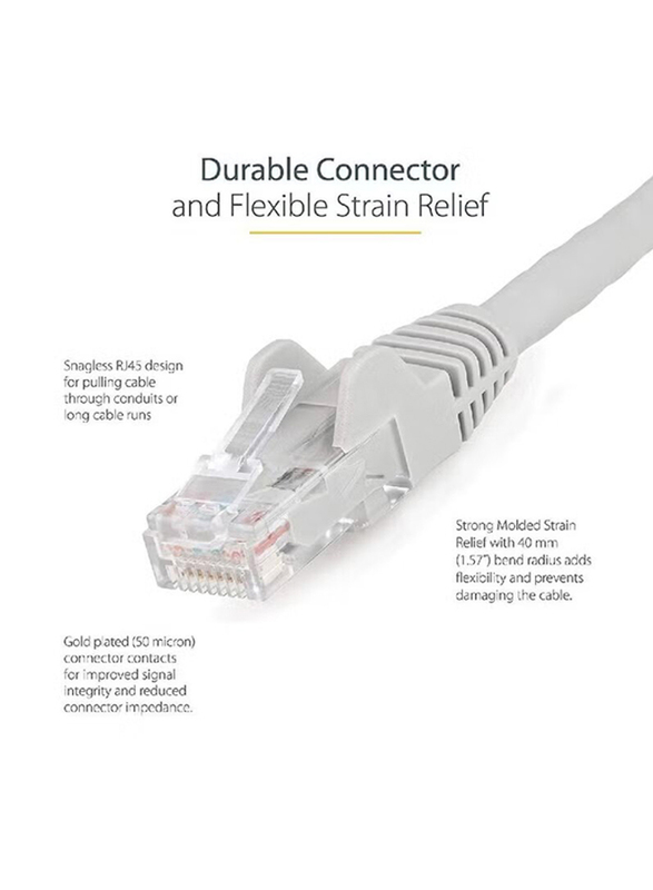 Gennext 30 Meters Cat 6 Full Copper RJ45 Cable, RJ45 to Ethernet for Computer LAN Network, White