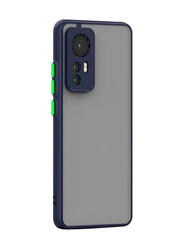 Gennext Xiaomi 12 Lite Silicone Bumper Shockproof Matte Translucent Mobile Phone Back Case Cover, Blue