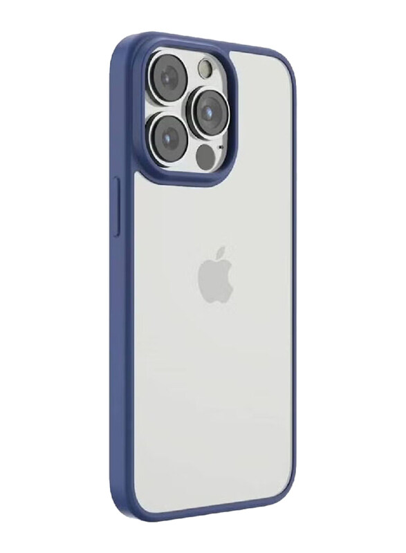 

Generic Apple iPhone 14 Pro Protective Shock Absorbent Anti-Yellowing Hybrid Plus Matte Mobile Phone Case Cover, Clear/Blue