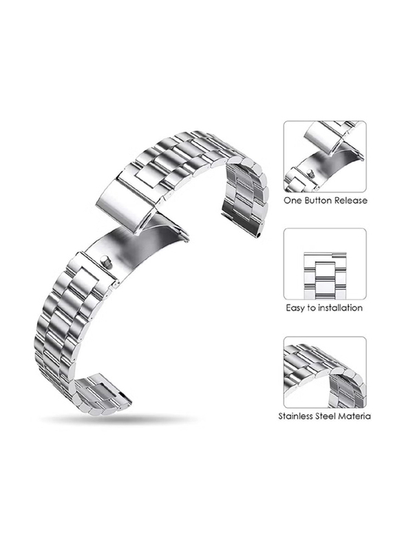 Stainless Steel Replacement Band for Huawei Watch GT 4 46mm, Silver