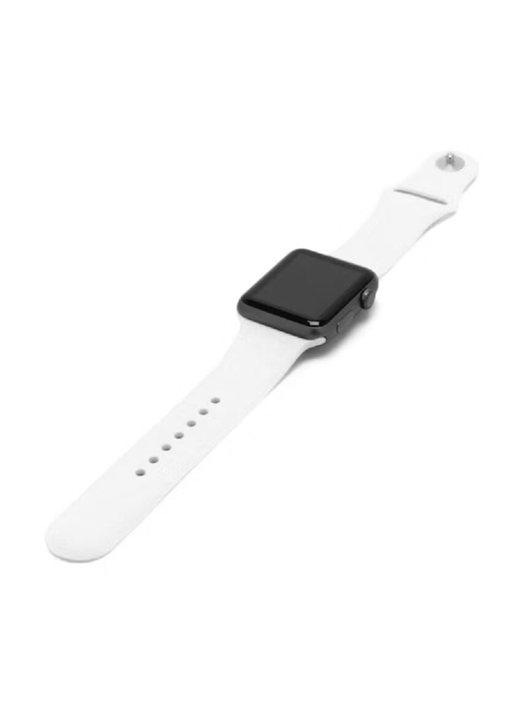 Gennext Soft Silicone Sport Strap Replacement Bands for Apple Watch Series 7/6/5/4/3/2/1/SE, White