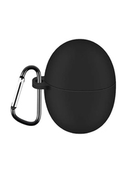 Soft Full Protective Silicone Skin Case Cover with Keychain for Huawei FreeBuds 5, Black