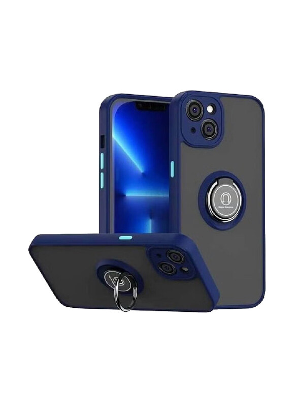 

Gennext Apple iPhone 14 Plus Metal Magnetic Ring Kickstand Mobile Phone Back Case Cover, Blue