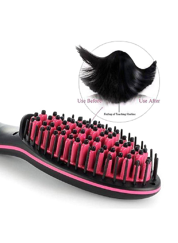 Gennext Instant Magic Silk Straightening Hair Brush Zero Damage for All Hair Type, Black