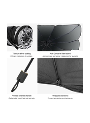 Windshield Sun Shade Umbrella with Car Safety Hammer, One Size, Black