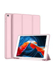 Gennext Apple iPad 9th/8th/7th Generation Smart Magnetic Stand Protective Slim Soft TPU Tablet Flip Case Cover with Pencil Holder, Dark Pink
