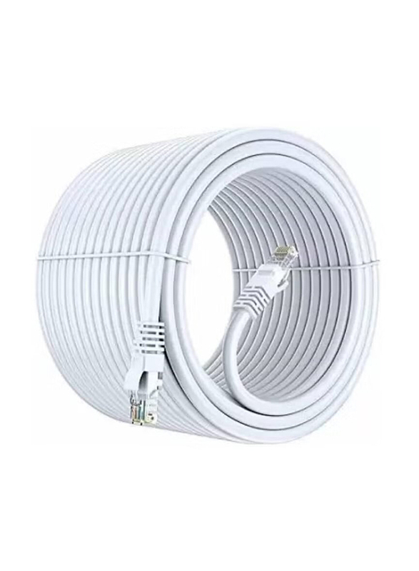 Gennext 30 Meters Cat 6 Full Copper RJ45 Cable, RJ45 to Ethernet for Computer LAN Network, White