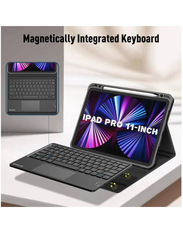 Gennext iPad Keyboard Case For iPad Air 4th Generation, Detachable Wireless Bluetooth Trackpad Keyboard, Black