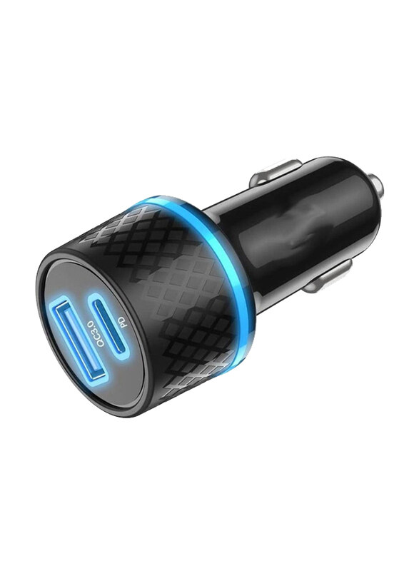 

Generic Super Fast Car Charger Adapter with USB Type-C PD to Micro USB Charger Plug, 42W, Black