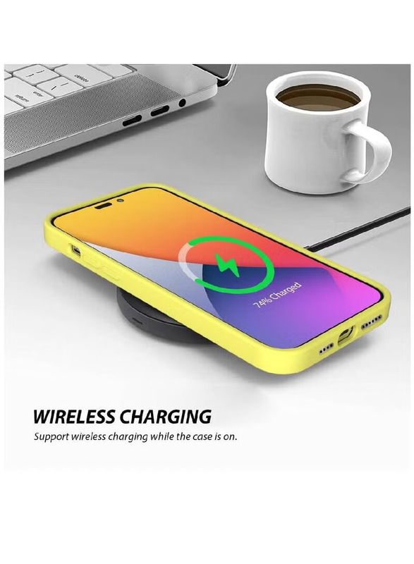 Apple iPhone 14 Pro Max Soft Silicone Anti-Scratch Gel Rubber Shockproof Protective Mobile Phone Case Cover, Yellow