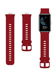 Gennext Soft Silicone Replacement Strap for Huawei Watch Fit, Wine Red