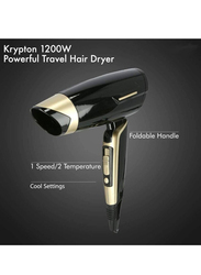 Gennext Lightweight Essential Travel Hair Dryer, 1200W, Black