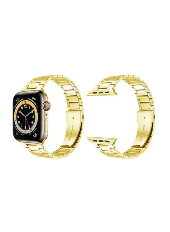 Zoomee Replacement Strap Watchband for Apple Watch Series 7/6/SE/5/4/3/2/1 42mm/44mm/45mm, Gold