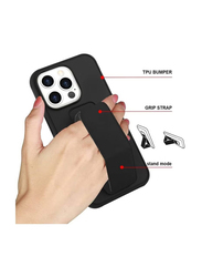 Apple iPhone 14 Pro Max Protective Shockproof Finger Grip Holder Magnetic Multi-function Mobile Phone Case Cover, Black