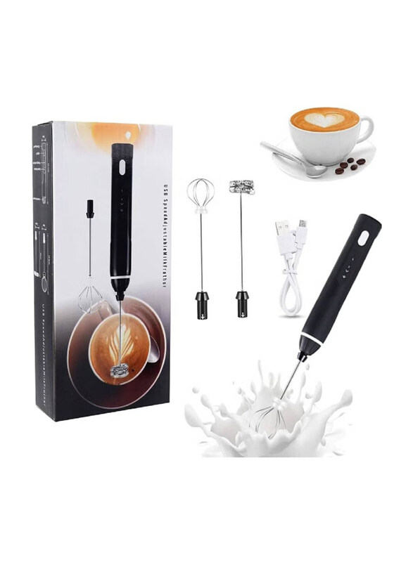 

Generic 3 Speeds Handheld Rechargeable Milk Frother, Black