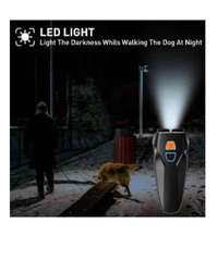 Rechargeable Dual Sensor Dog Bark Control Device With Led Flashlight, Black