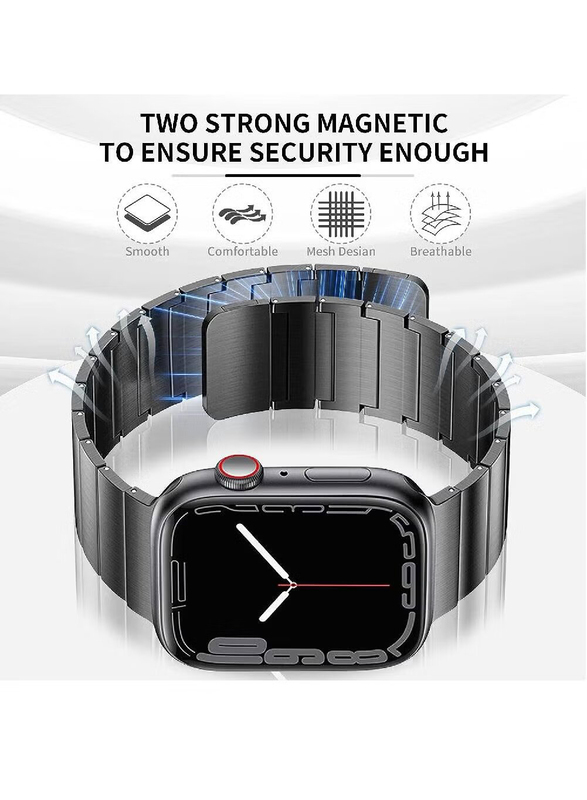 Gennext Stainless Steel Magnetic Replacement Band for Apple Watch Ultra/Watch Ultra 2 49mm, Black