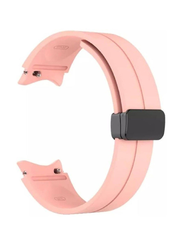 Gennext Silicone Strap Magnetic folding Buckle for Samsung Galaxy Watch 4/4 Classic/5/5 Pro/6/6 Classic, Pink