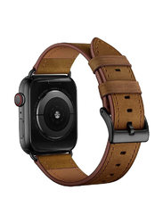 Replacement Genuine Leather Strap for Apple Watch Ultra Band 49mm/iWatch Series 8/7/6/5/4/3/2/1/SE/Ultra 49/45/44/42mm, Brown