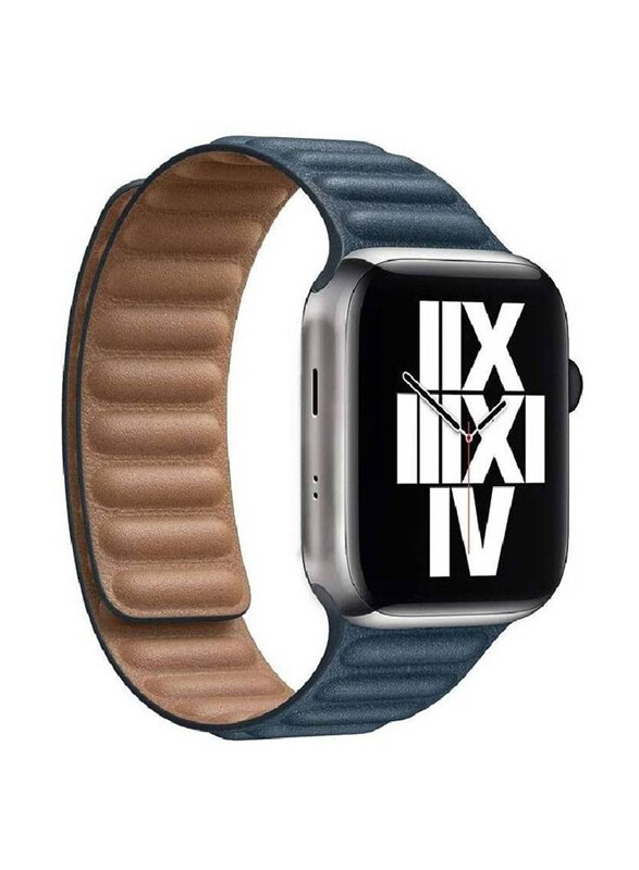 

Gennext Leather Magnetic Replacement Strap Adjustable Wristbands for Apple Watch 45mm, Blue