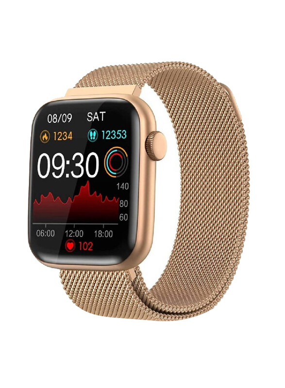 

Gennext HD Full Touch Screen Fitness Tracker Smartwatch With Heart Rate/Blood Oxygen/Blood Pressure/Sleep Monitor, Gold