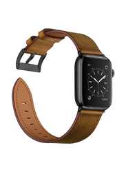 Replacement Genuine Leather Strap for Apple Watch Ultra Band 49mm/iWatch Series 8/7/6/5/4/3/2/1/SE/Ultra 49/45/44/42mm, Brown
