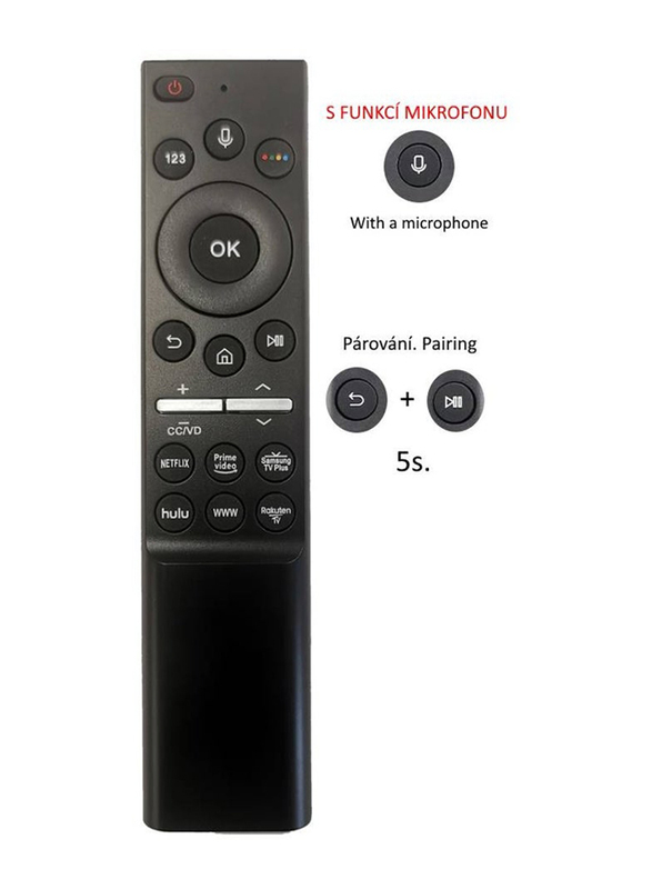 Gennext Voice Bluetooth Universal Remote Control for All Samsung Smart LCD LED UHD QLED 4K HDR TVs with Netflix, Prime Video, Samsung TV Plus, hulu, WWW, Rakuten-TV Buttons, Black