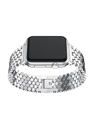 Gennext Honeycomb Pattern Stainless Steel Replacement Watchband for Apple watch 42/44/45mm, Silver