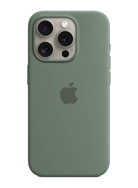 Gennext Apple iPhone 15 Pro Slim Liquid Silicone Shockproof Protective Mobile Phone Back Case Cover, Green