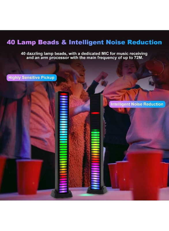 Gennext 40 Bit Colourful Voice Activated Smart RGB LED Light Bar for Gaming & Party, Multicolour