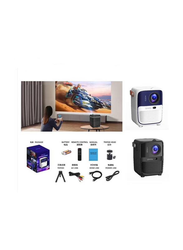 Gennext Q2 Laser Projector with LED Display for Android, Black