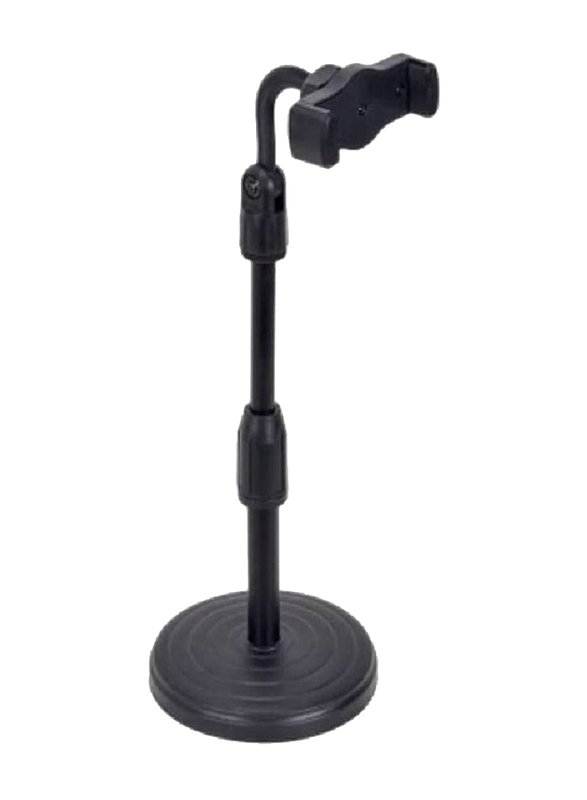 Gennext Universal Adjustable Height Desktop Smartphone Stand Bracket with Phone Holder, Black