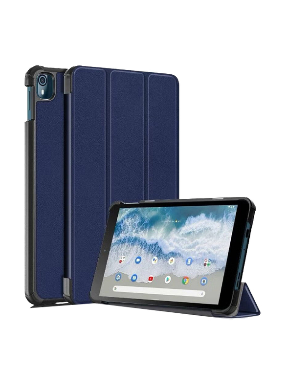 Nokia T10 Trifold Slim Stand Cover Hard Shell Folio Lightweight Smart Tablet Case Cover, Blue